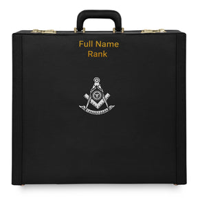 Past Master Blue Lodge California Regulation Apron Case - Silver Emblem Hand Embroidery Personalization Various Sizes & Materials