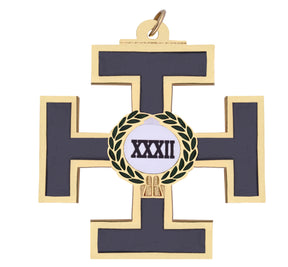 32nd Degree Scottish Rite Collar Jewel - Gold Plated With Green Wreath - Bricks Masons