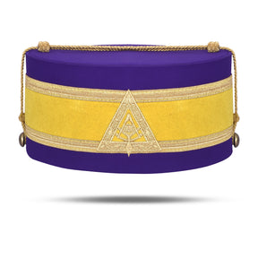 Past Illustrious Master Royal & Select Masters English Regulation Crown Cap - Purple Silk With Yellow Velvet & Gold Braid