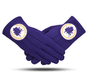 Council Gloves - Pure Cotton Purple Color With Alaska Map - Bricks Masons