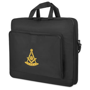 Past Master Blue Lodge California Regulation Apron Case - Black Cordura With Gold Emblem