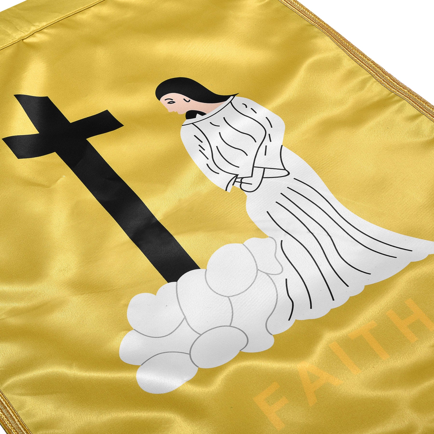 Faith Order Of The Amaranth Banner - Printed With Gold Braid & Fringe - Bricks Masons