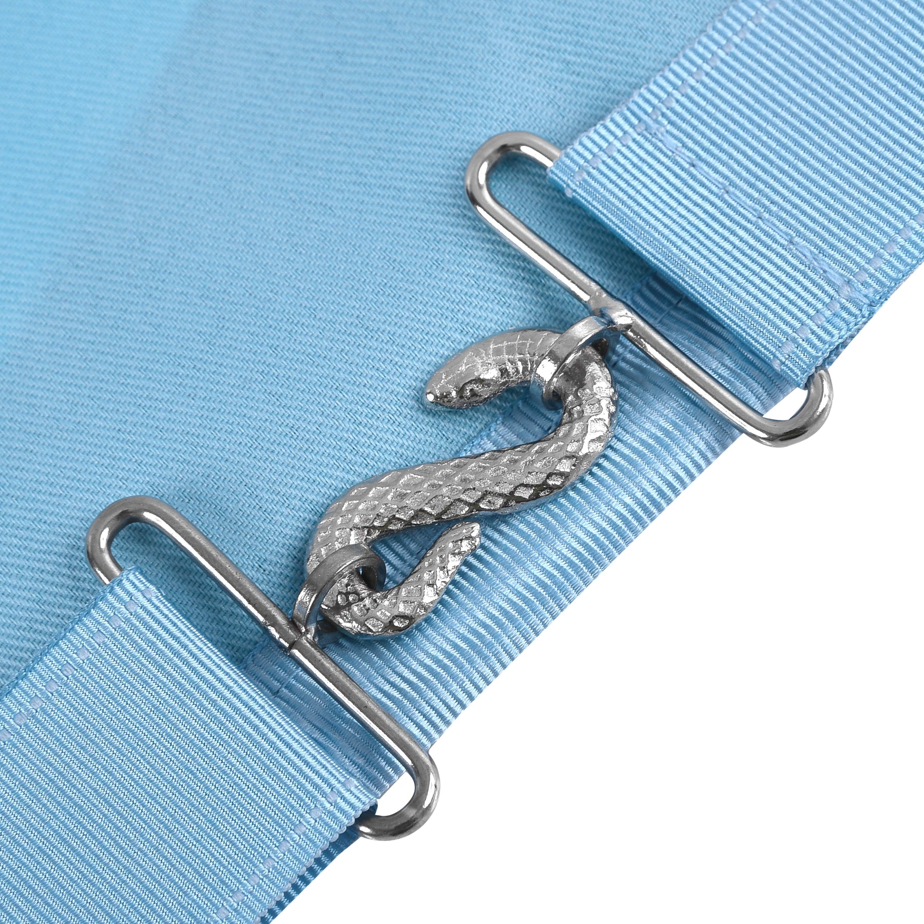 Past Master Blue Lodge California Regulation Apron - Turquoise Blue With Silver Hand Embroidery - Bricks Masons