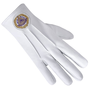 Grand Master Blue Lodge Glove - Leather With Gold Emblem - Bricks Masons