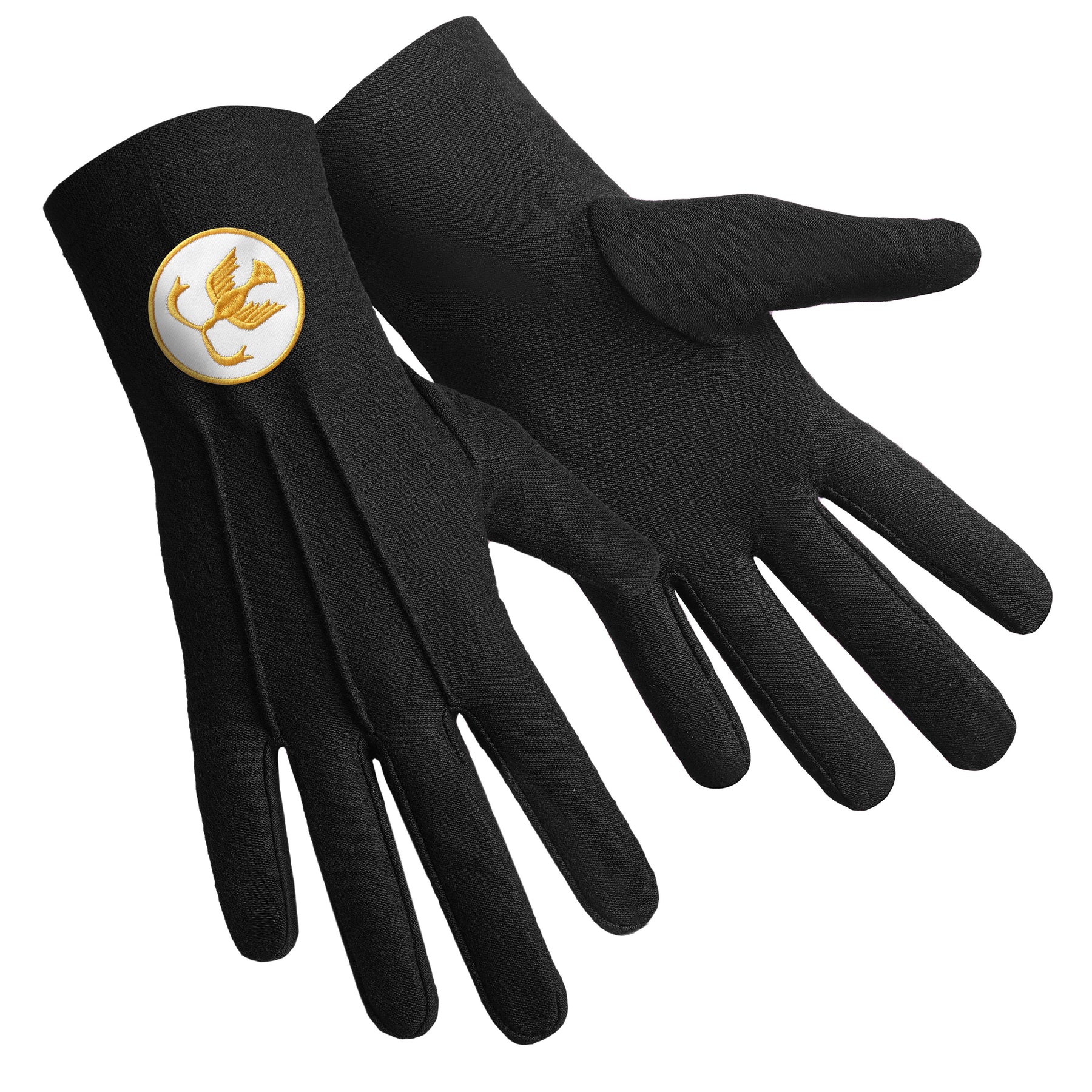 The Order Of The Golden Circle PHA Glove - Black Cotton With Gold Emblem - Bricks Masons