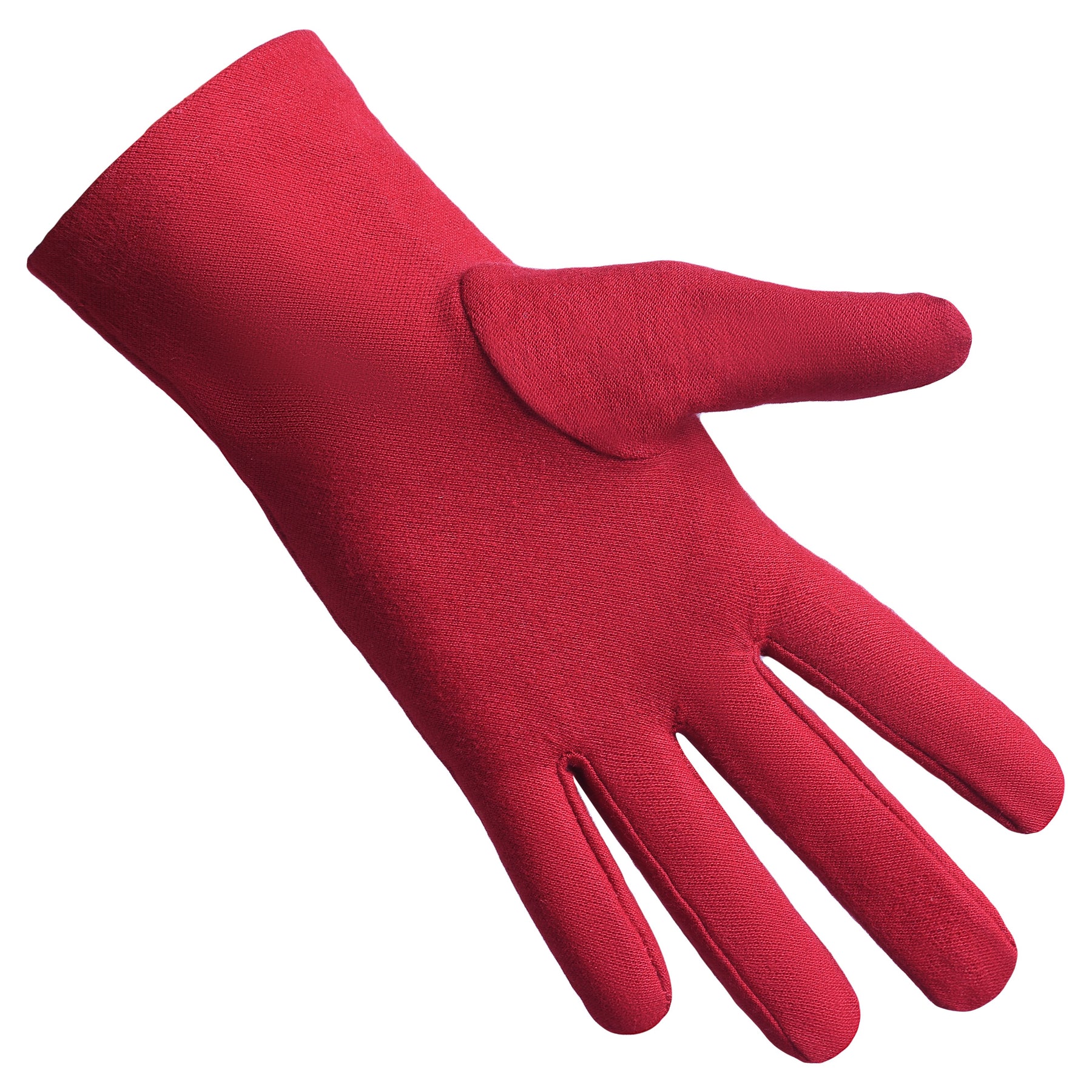 Knights Templar Commandery Glove - Red Cotton With Square Patch - Bricks Masons