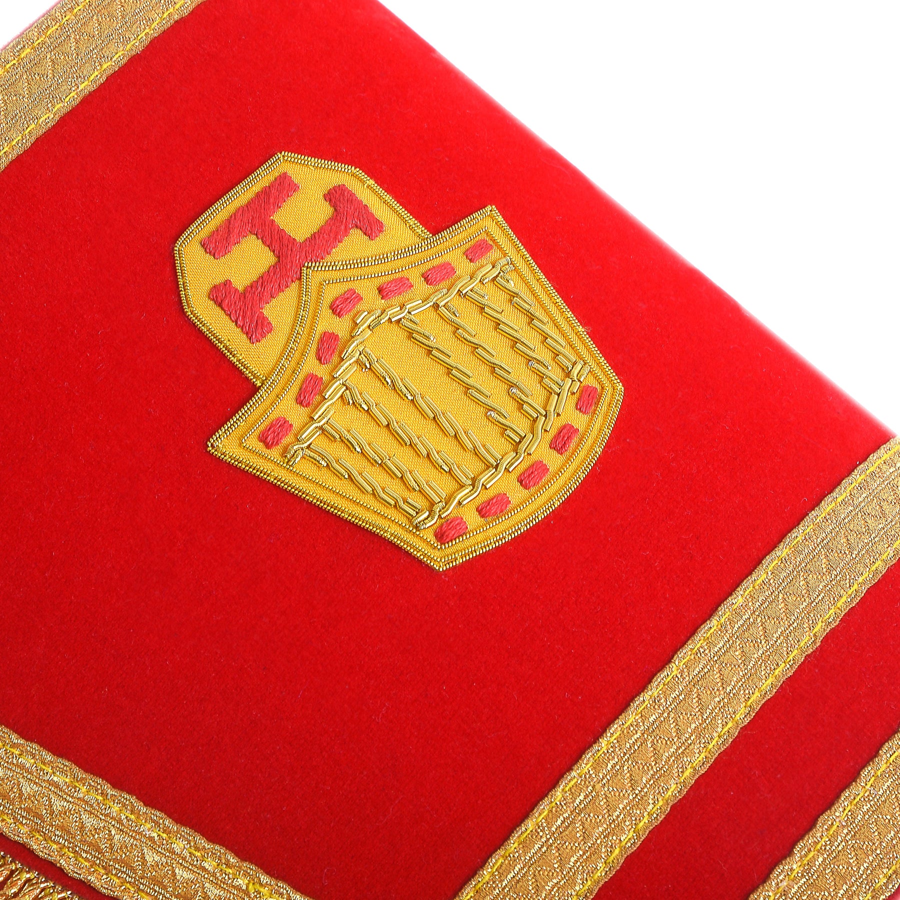 High Priest Royal Arch Chapter Cuff - Red Velvet With Gold Fringe - Bricks Masons