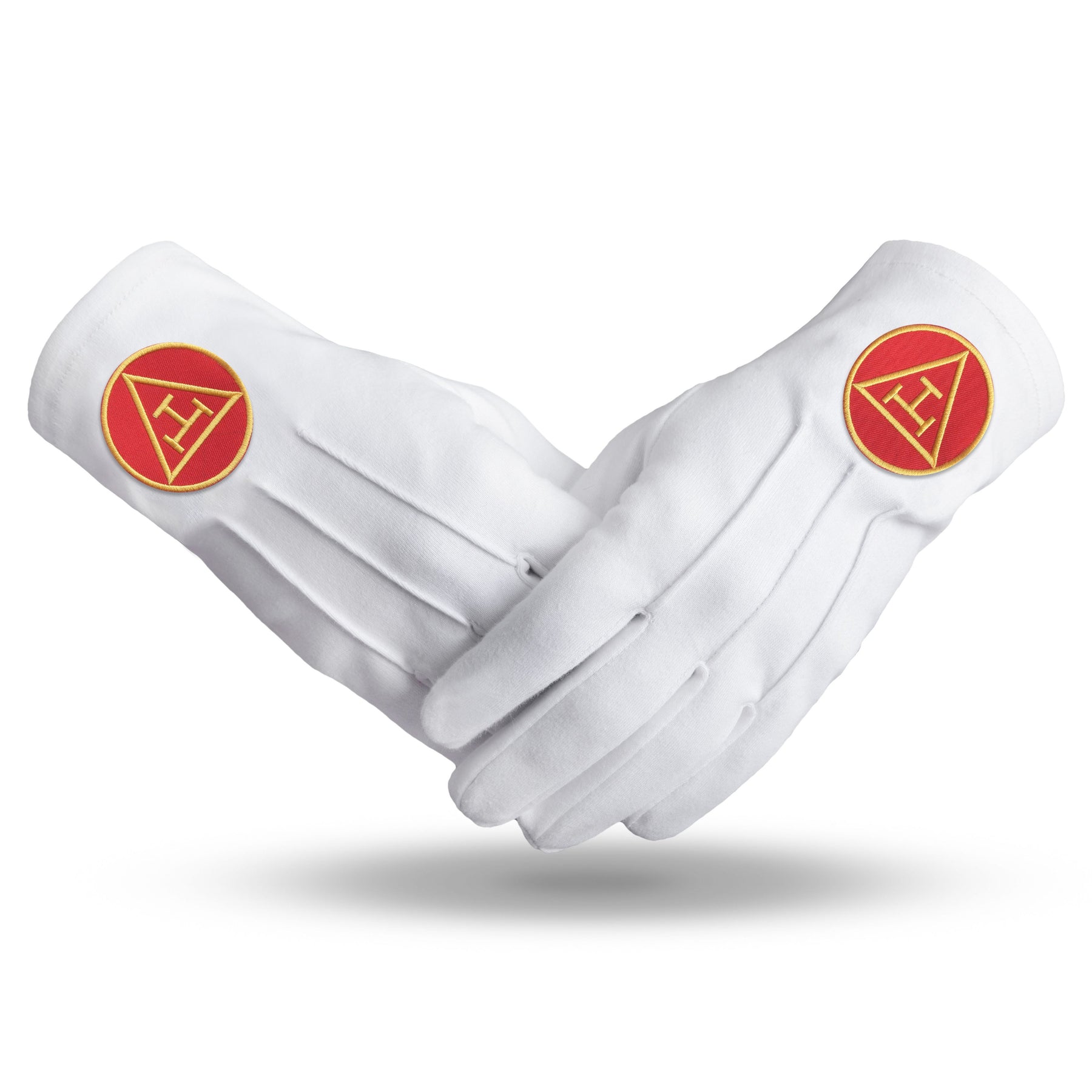 Royal Arch Chapter Glove - Pure Cotton With Gold & Red Patch - Bricks Masons