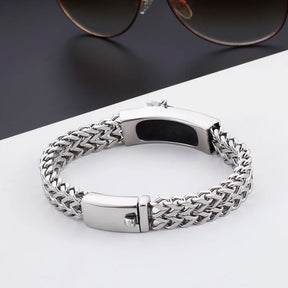 Master Mason Blue Lodge Bracelet - 316L Stainless Steel Figaro Chain - Bricks Masons