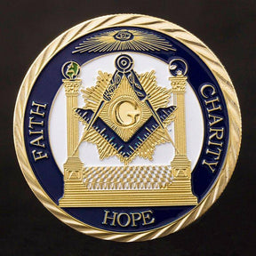 Master Mason Blue Lodge Coin - Faith Hope Charity Making Good Men Better Gold