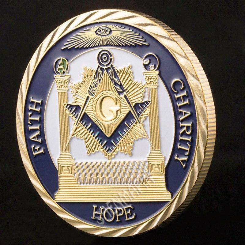 Master Mason Blue Lodge Coin - Faith Hope Charity Making Good Men Better Gold