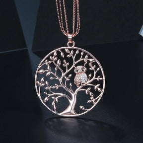 Ancient Israel Pendant - Zinc Alloy Owl Tree of Life - Bricks Masons