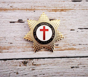 Knights Templar Commandery Lapel Pin - IN HOC SIGNO VINCES Silver