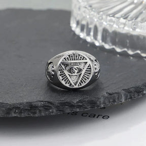 Eye Of Providence Ring - Silver Plated Zinc alloy - Bricks Masons