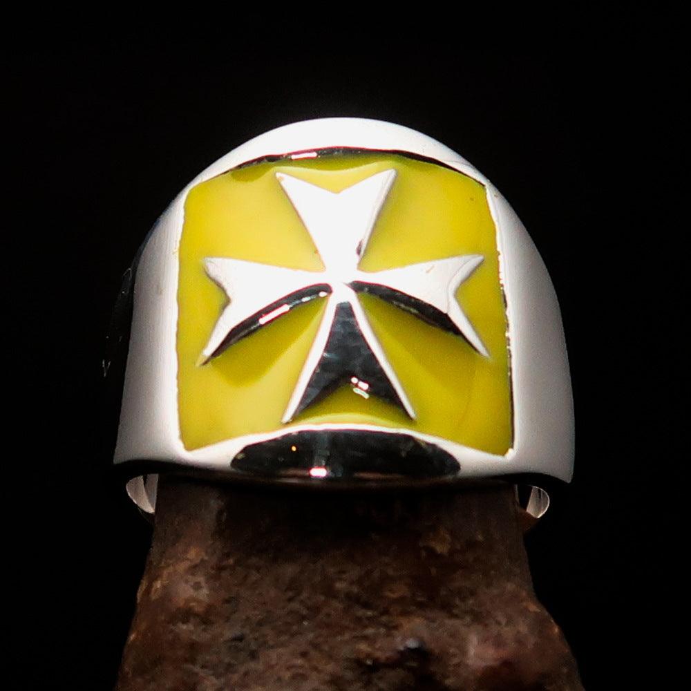 Order of Malta Commandery Ring - Yellow Cross Sterling Silver