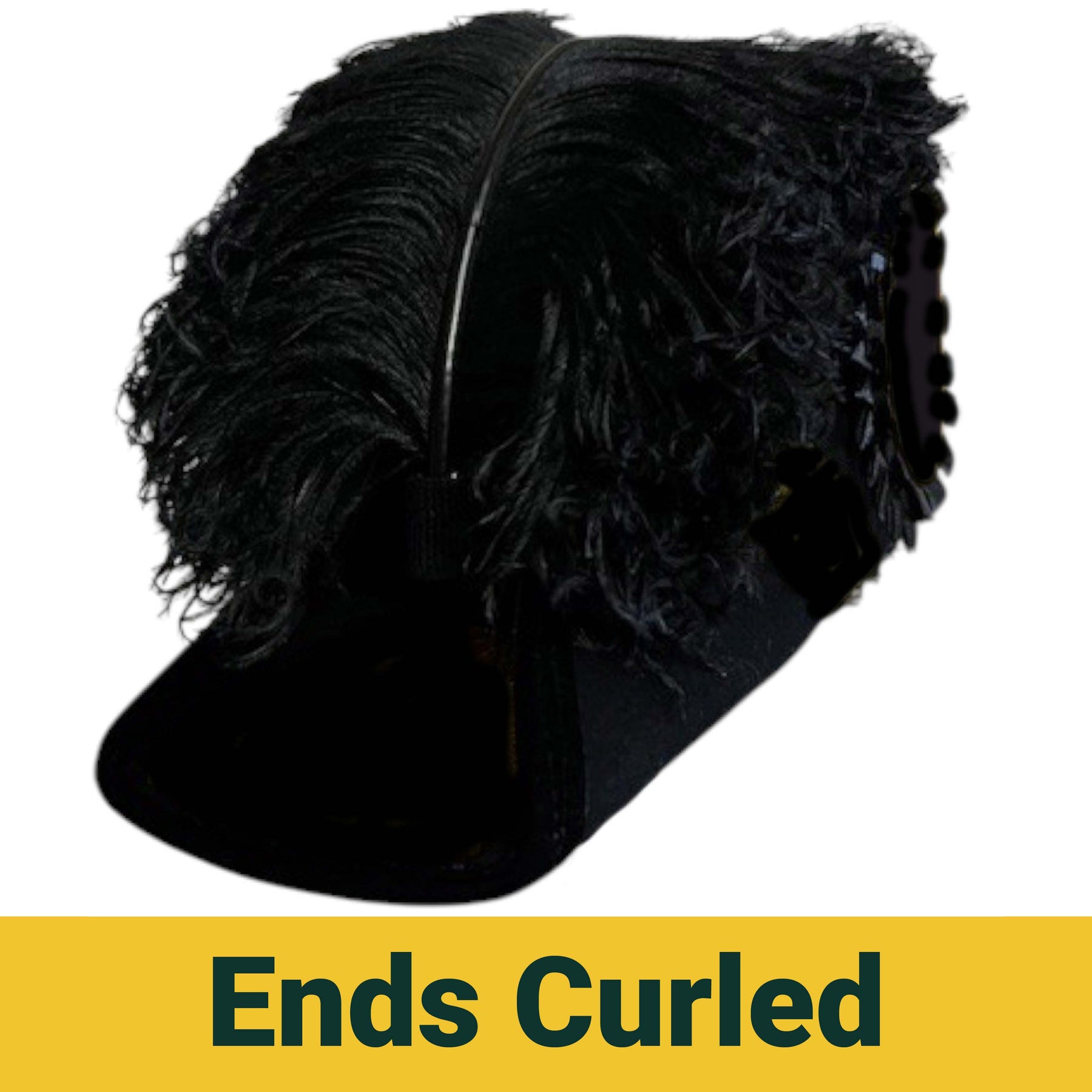 Line Officer Knights Templar Illinois Regulation Chapeau - All Black Plumes - Bricks Masons