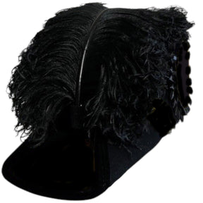 Line Officer Knights Templar Illinois Regulation Chapeau - All Black Plumes