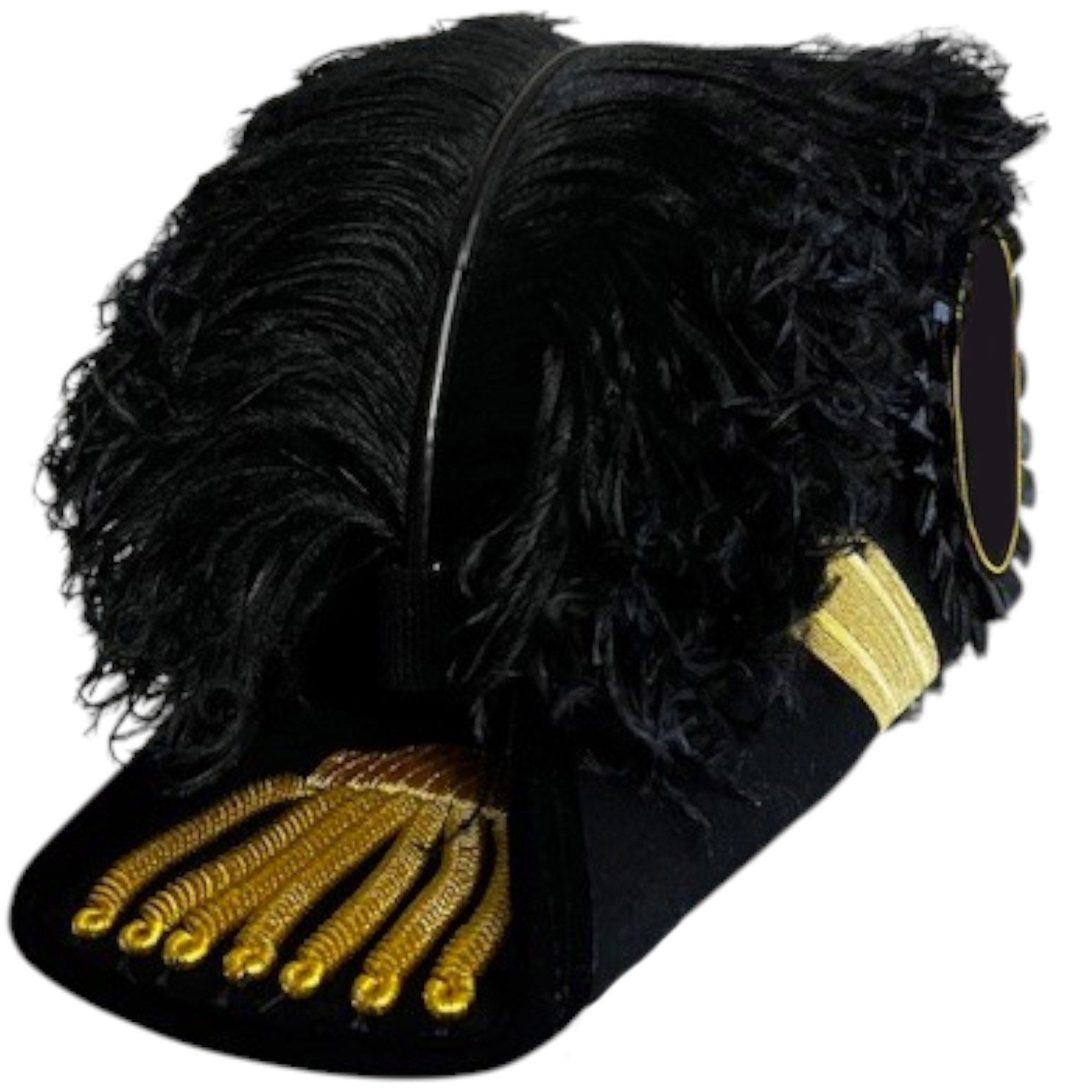 Past Commander Knights Templar Chapeau - All Black Plumes - Bricks Masons