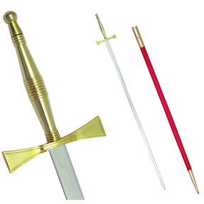 Masonic Sword - Gold Hilt and Red Scabbard