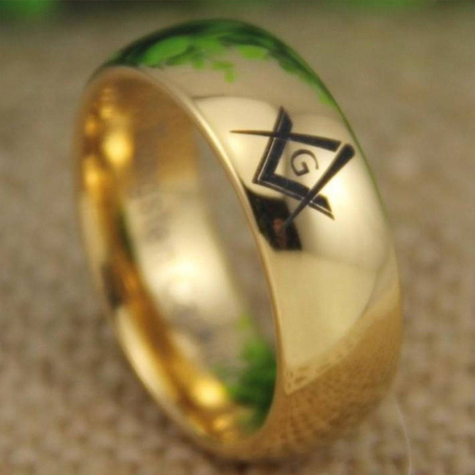 Master Mason Blue Lodge Ring - Gold Color