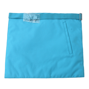 Master Mason Blue Lodge French Apron - Sky Blue Moire Square & Compass