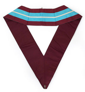 Past Master Mark Collar - Sky Blue & Maroon Moire