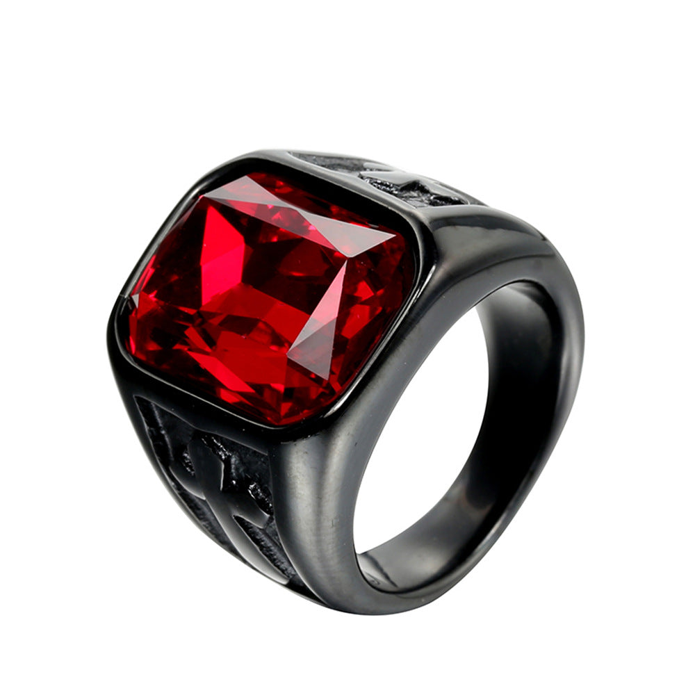 Knights Templar Commandery Ring - Various Colors & Gemstones Stainless Steel Ring - Bricks Masons