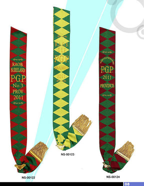 Royal Antediluvian Order of Buffaloes R.A.O.B. Sash - Various Degrees