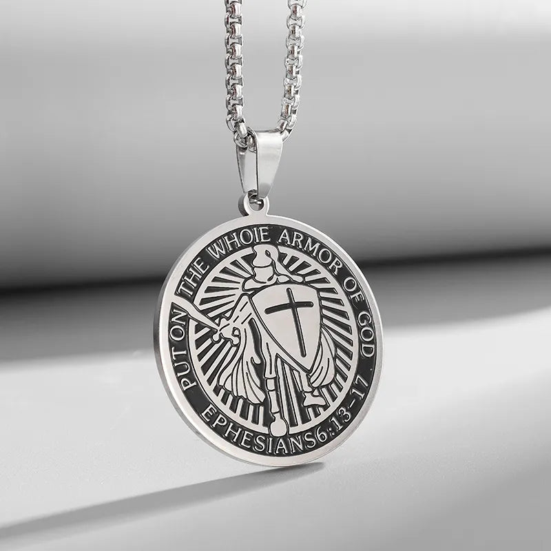 Knights Templar Commandery Pendant - Silver Stainless Steel - Bricks Masons