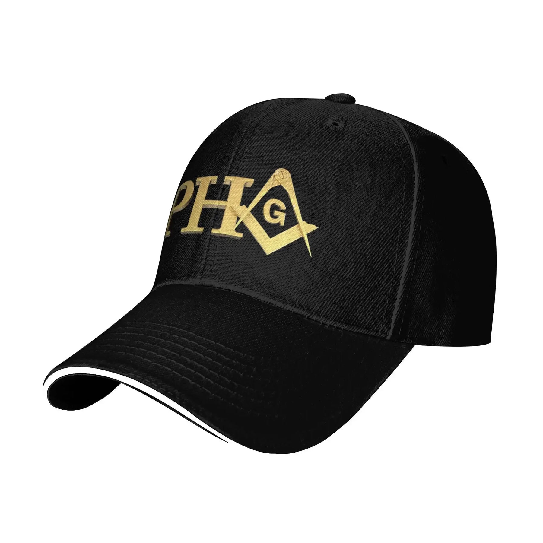 Master Mason Blue Lodge Baseball Cap - 
Black Adjustable PHA Embroidered Hat - Bricks Masons