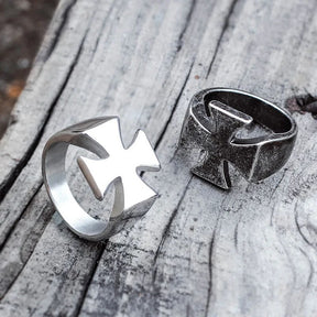 Knights Templar Commandery Ring - Stainless Steel & Retro Design - Bricks Masons