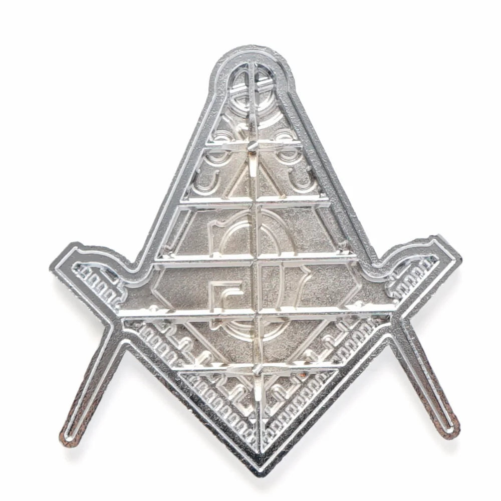 Master Mason Blue Lodge Car Emblem - Chrome & Black - Bricks Masons