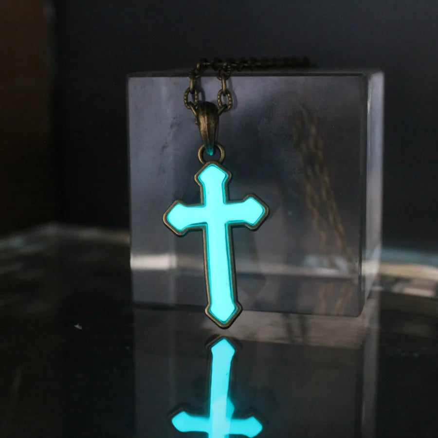 Knights Templar Commandery Necklace - Glowing Cross Zinc Alloy