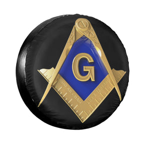 Master Mason Blue Lodge Car Tire Cover - Various Square and Compass G - Bricks Masons