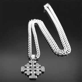 Knights Templar Commandery Necklace - Stainless Steel Cross Pendant - Bricks Masons