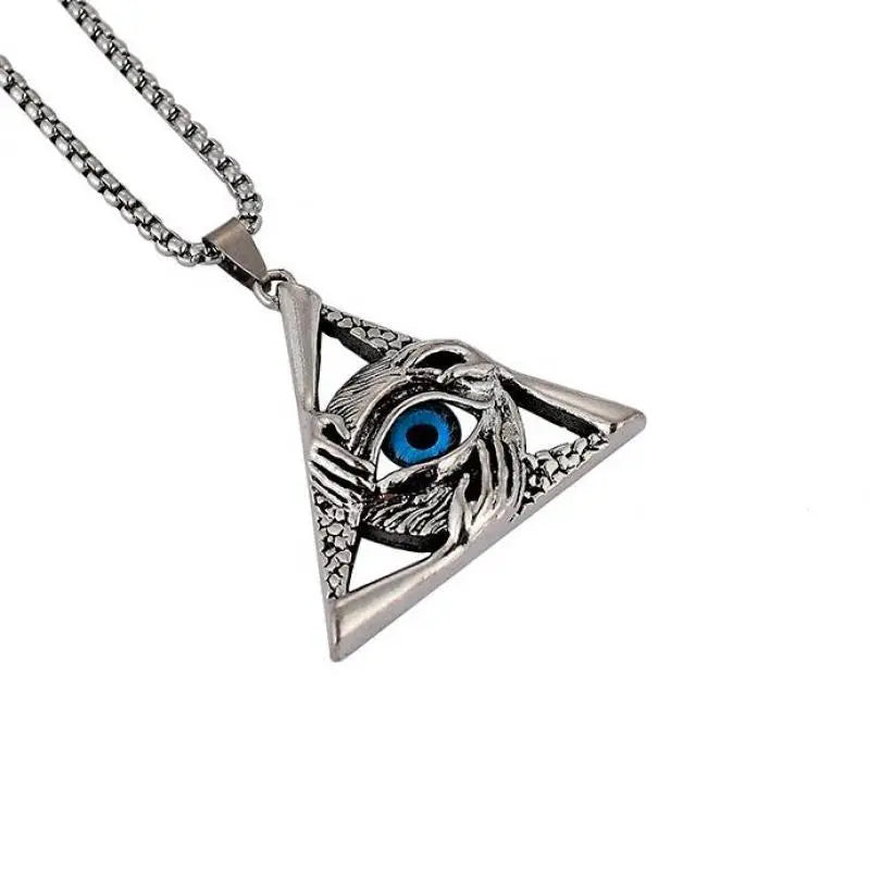 Ancient Egypt Necklace - Eye Of Horus Personalized Triangle Eye - Bricks Masons