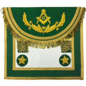 Master Mason Craft Scottish Regulation Apron - Green with Vinework