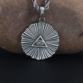 Eye Of Providence Necklace - 925 Sterling Silver 6g - Bricks Masons