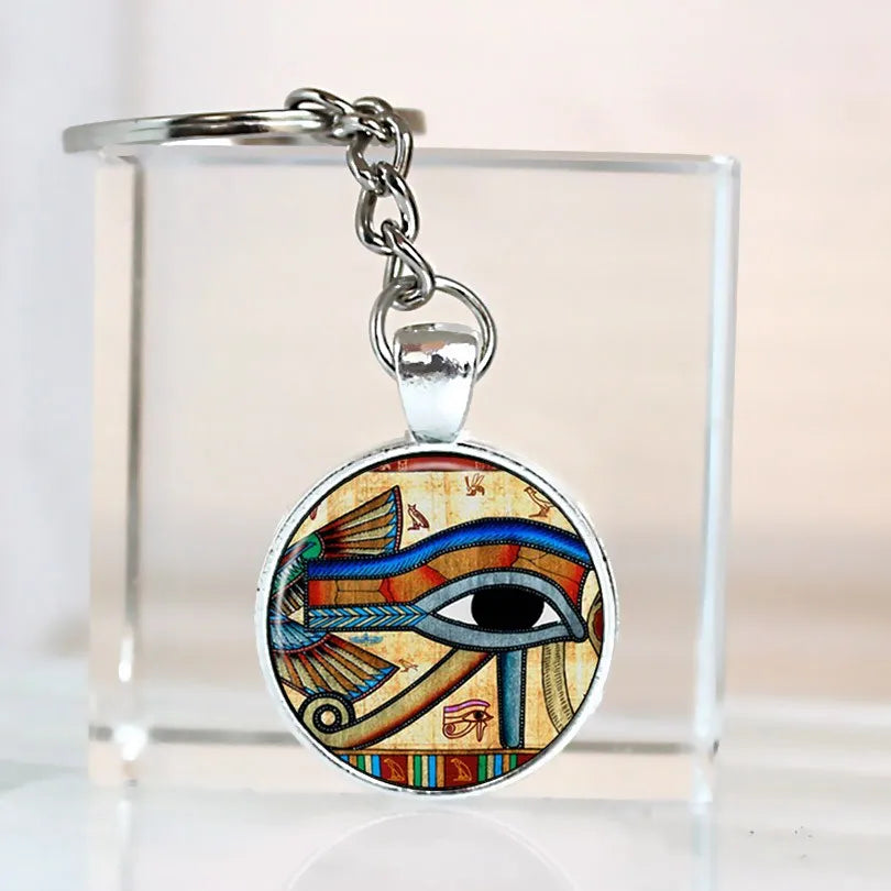 Ancient Egypt Keychain - Eye of Horus Stainless Steel - Bricks Masons