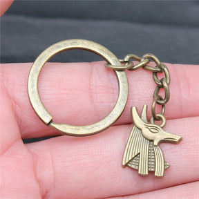 Ancient Egypt Keychain - Zinc Alloy Anubis Portrait Shape - Bricks Masons