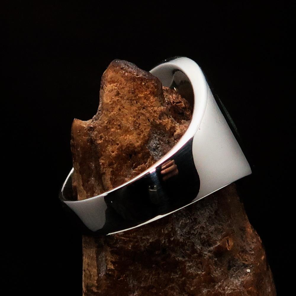 Ancient Egypt Ring - Green Sterling Silver Ankh - Bricks Masons