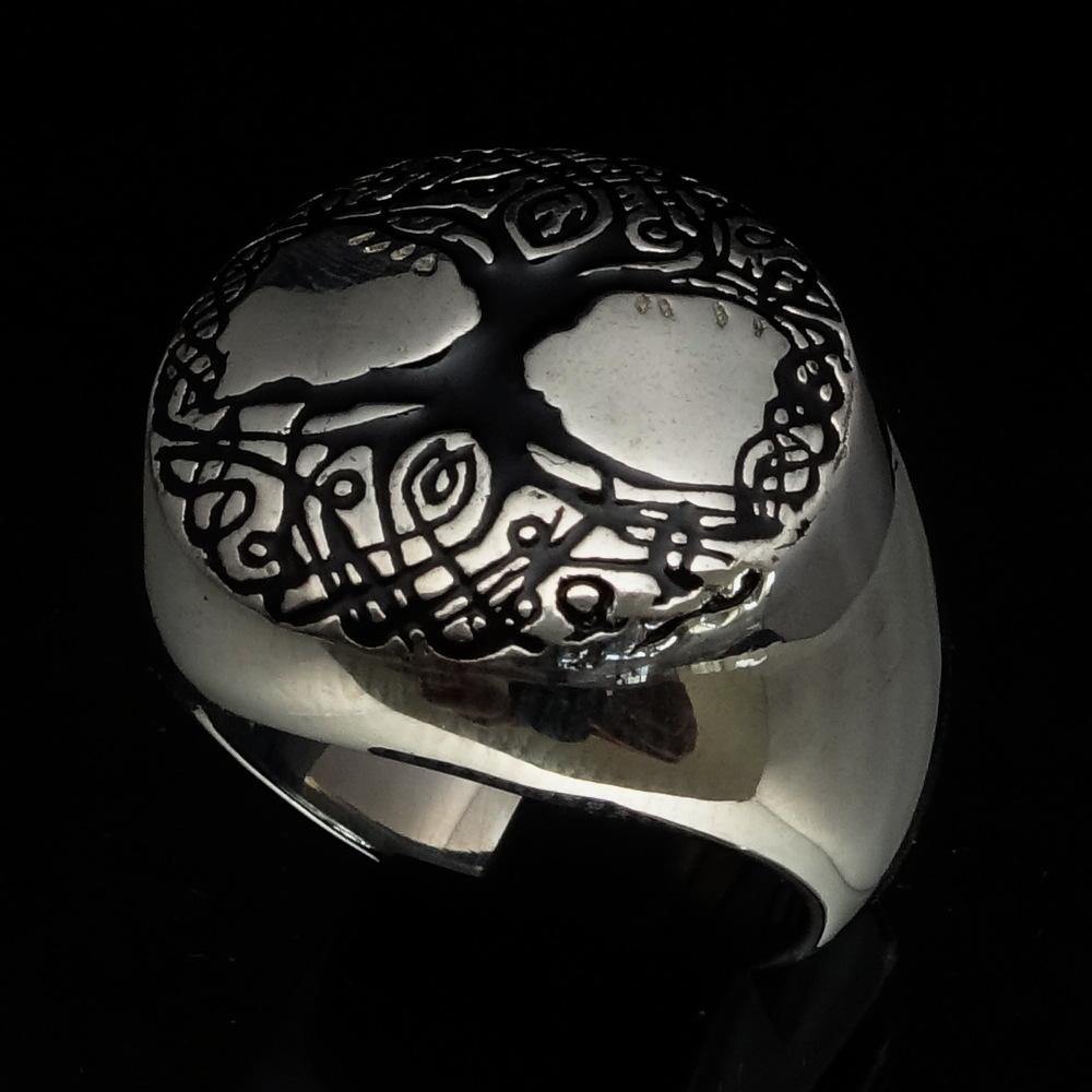 Ancient Israel Ring - Tree of Life Black Sterling Silver - Bricks Masons