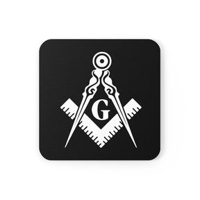 Master Mason Blue Lodge Coaster - Black Square & Compass G