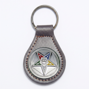 OES Keychain - Black & Brown Leather - Bricks Masons