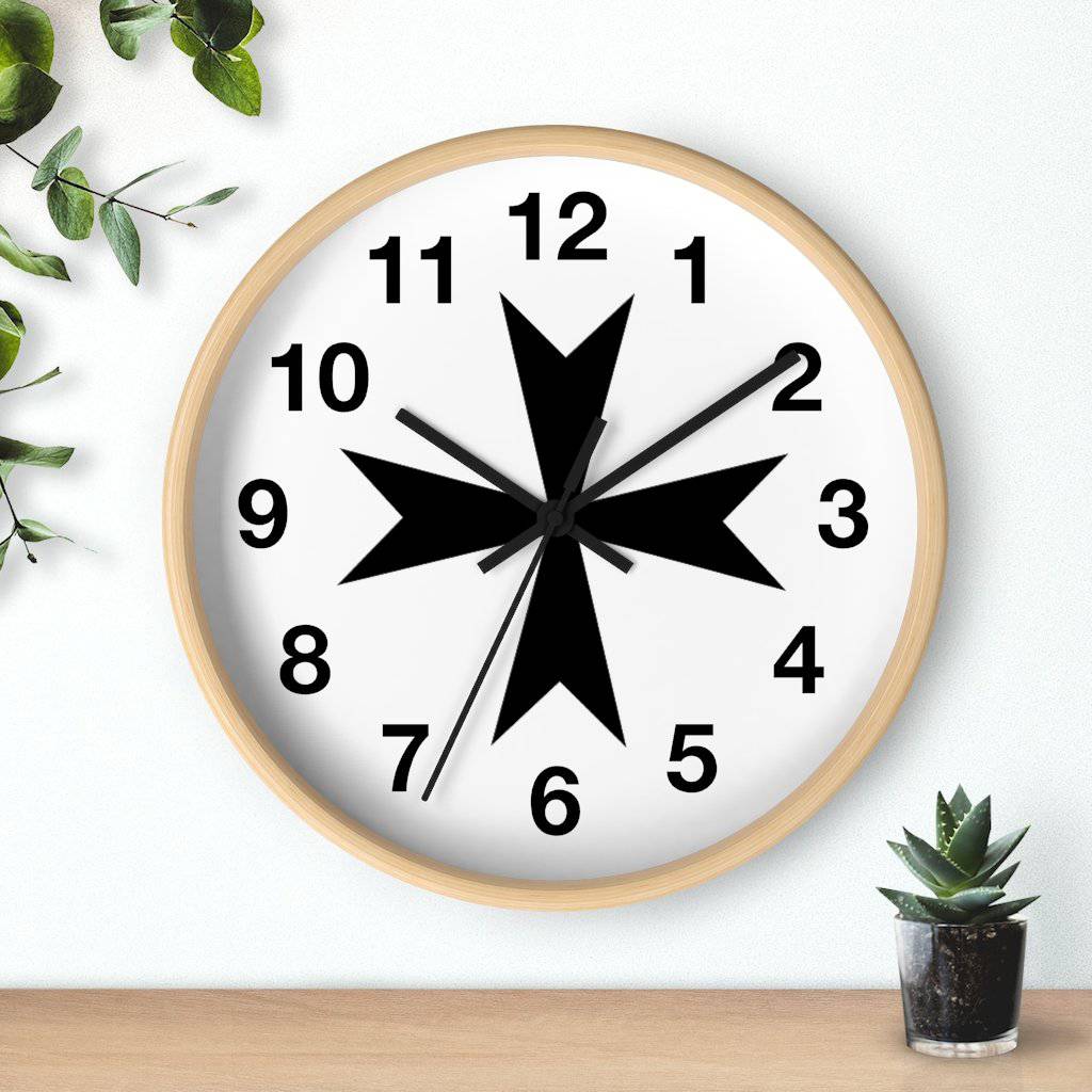 Order Of Malta Commandery Clock - Wooden Frame