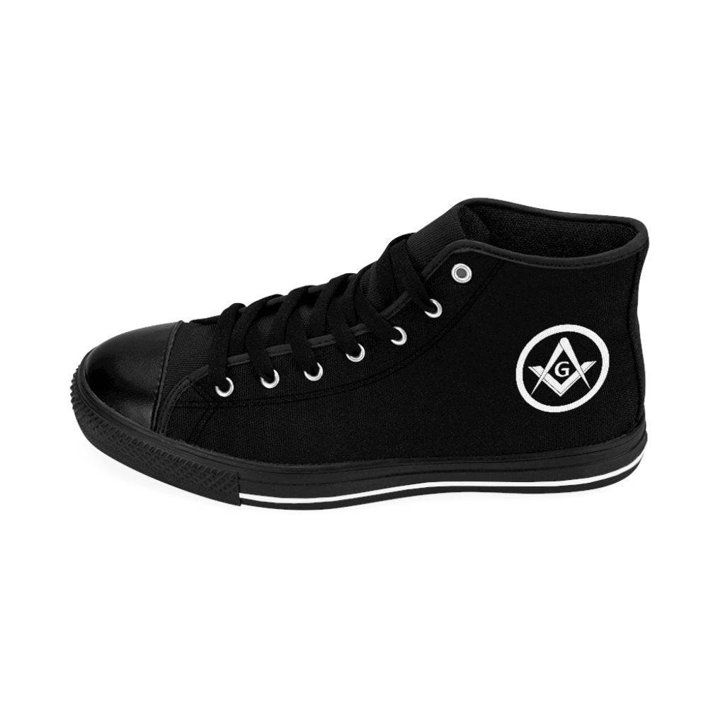 Master Mason Blue Lodge Sneaker - Square & Compass G Black High-Top