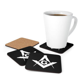 Master Mason Blue Lodge Coaster - Square & Compass G Black