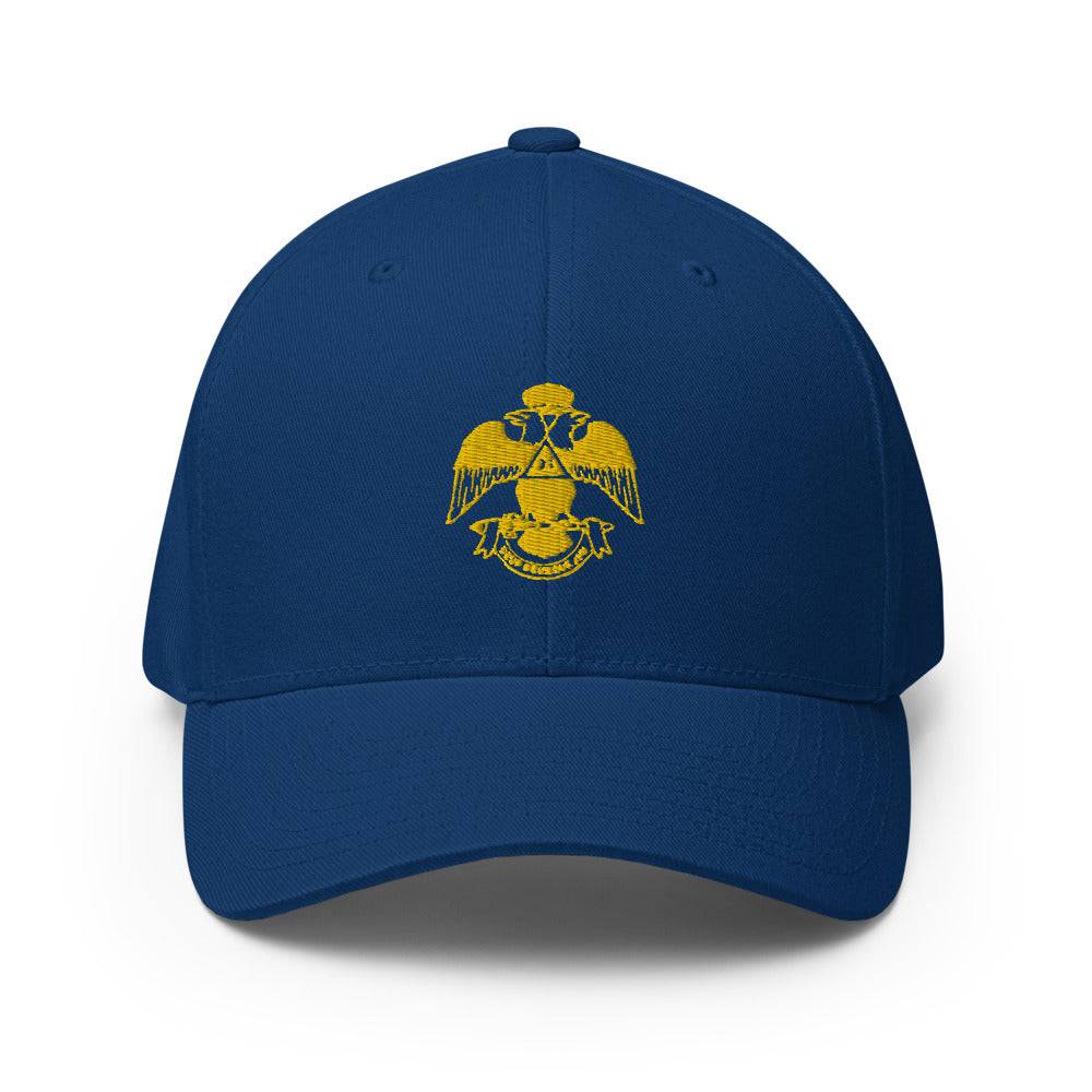 33rd Degree Scottish Rite Baseball Cap - Wings Down Golden Embroidery