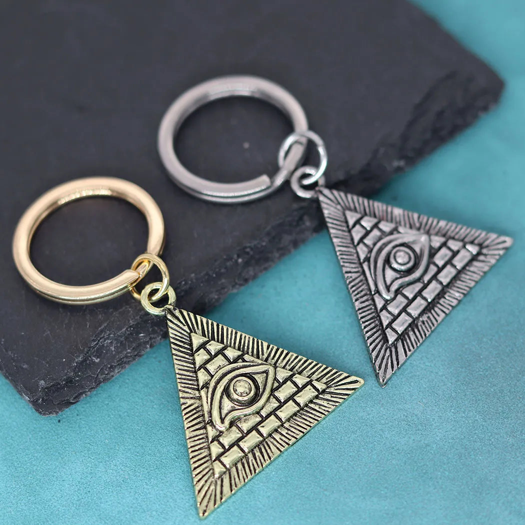 Eye Of Providence Keychain - Zinc Alloy Pyramid All-Seeing Eye - Bricks Masons