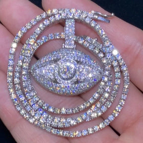 Eye Of Providence Necklace - Iced Out Bling 5A Cubic Zirconia - Bricks Masons